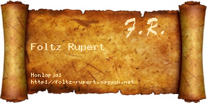 Foltz Rupert névjegykártya